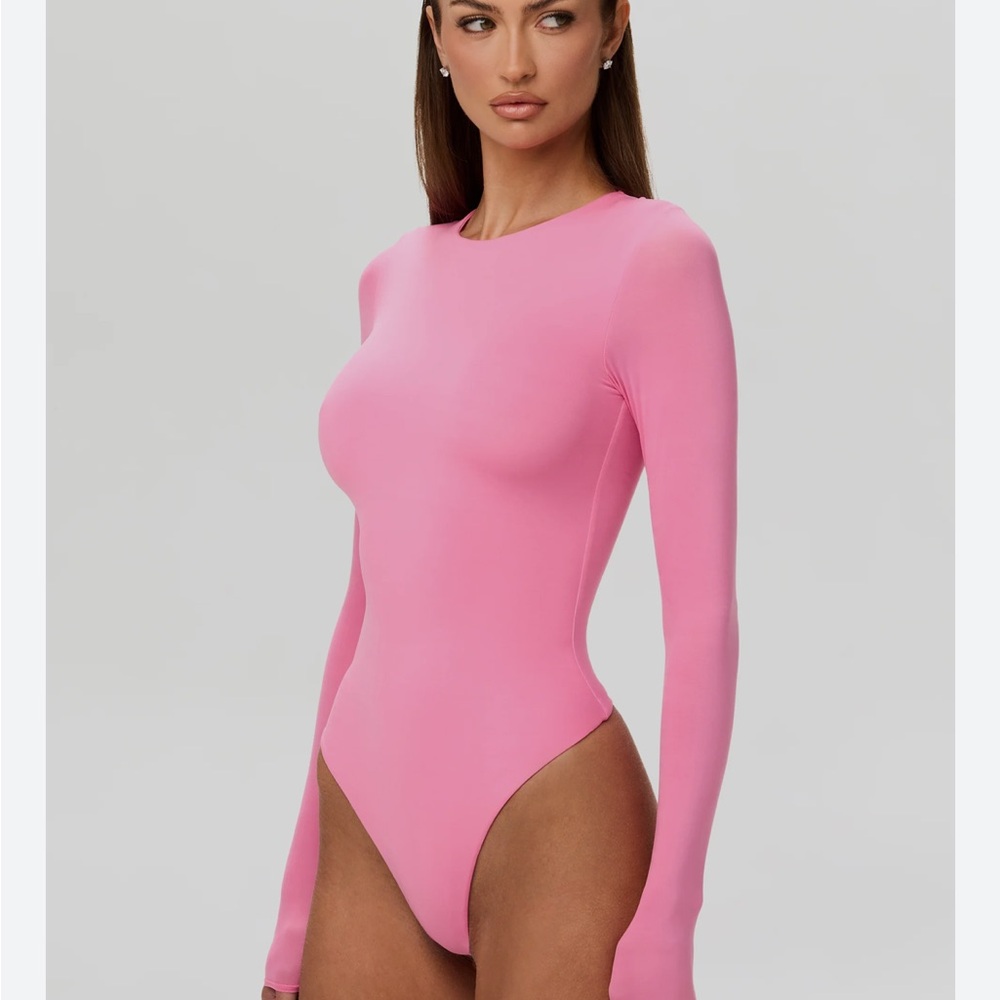 Naked Wardrobe Fuchsia Bodysuit long sleeve small